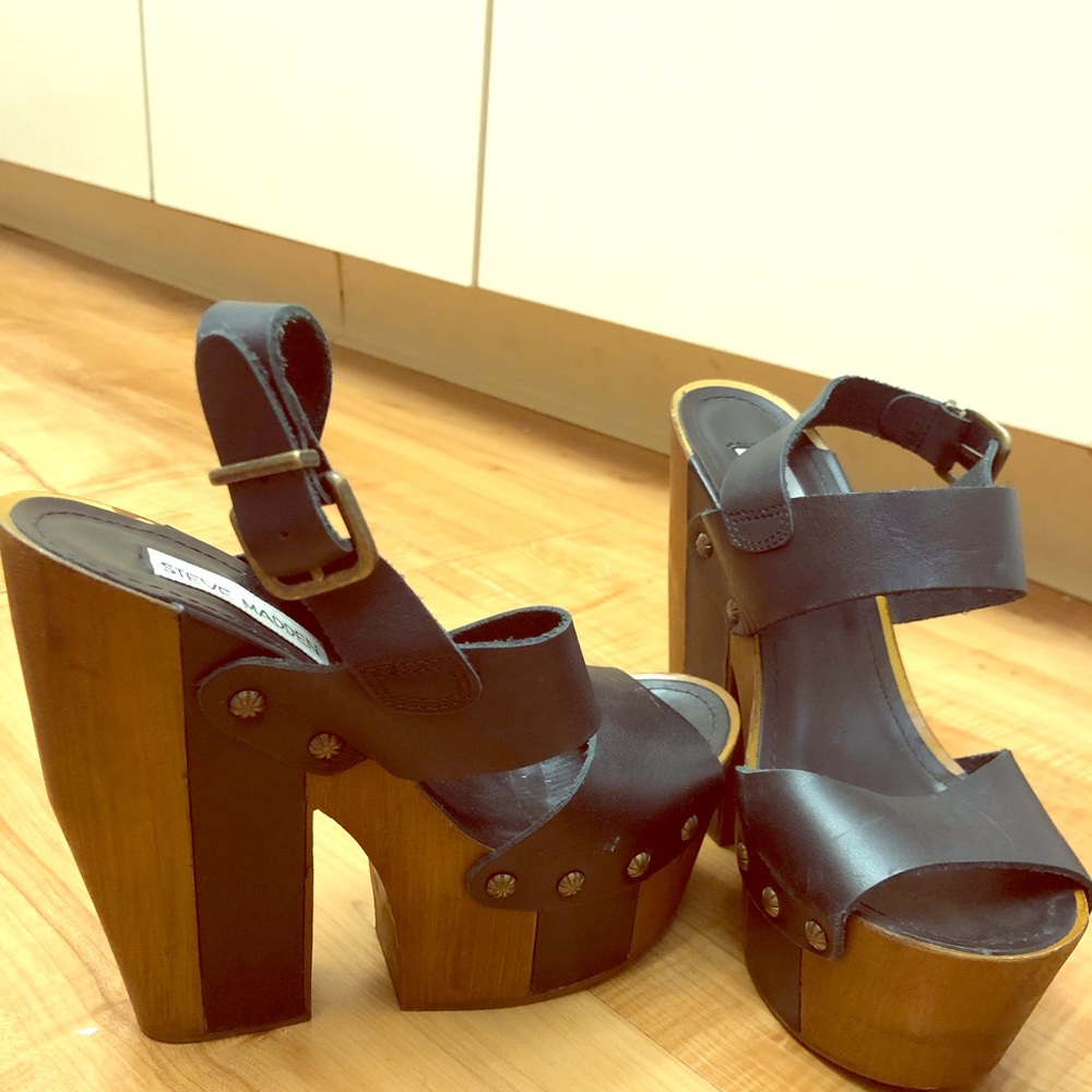 Steve Madden Platform Wooden Block Heel